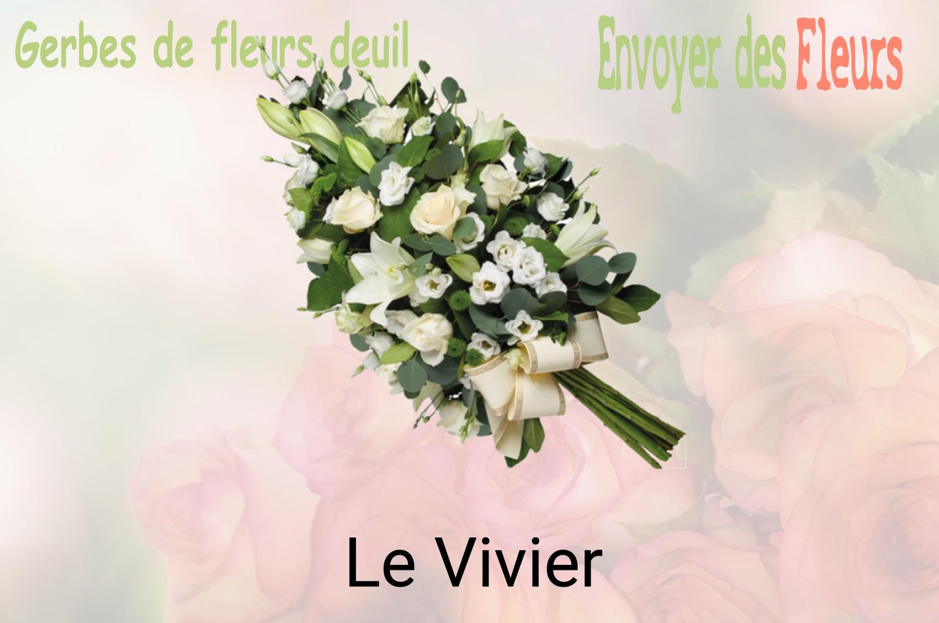 Gerbe de fleurs de deuil livrée à Le Vivier